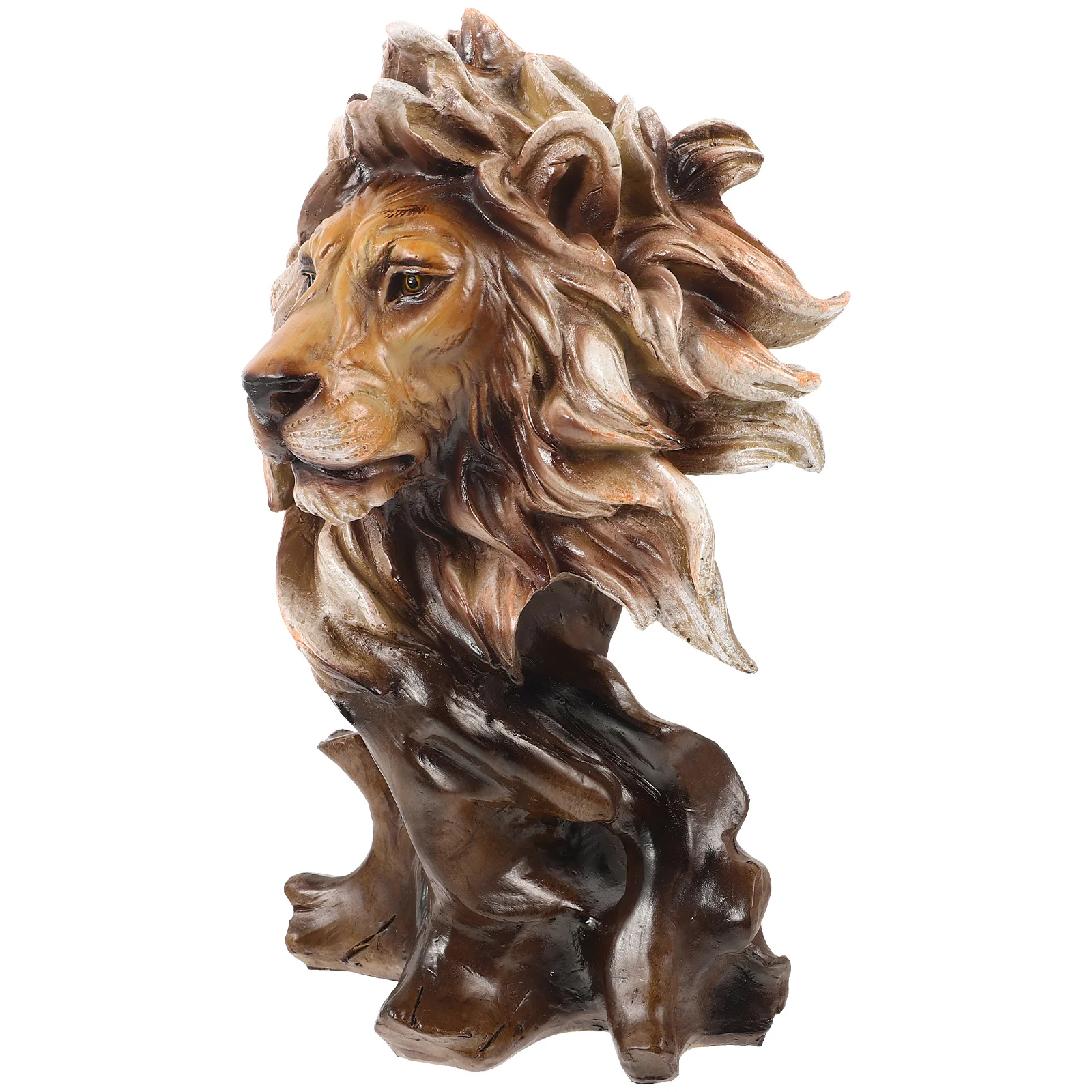 

Lion Head Statue Vintage Lion Head Sculpture Animal Head Figurine Office Table Lion Craft