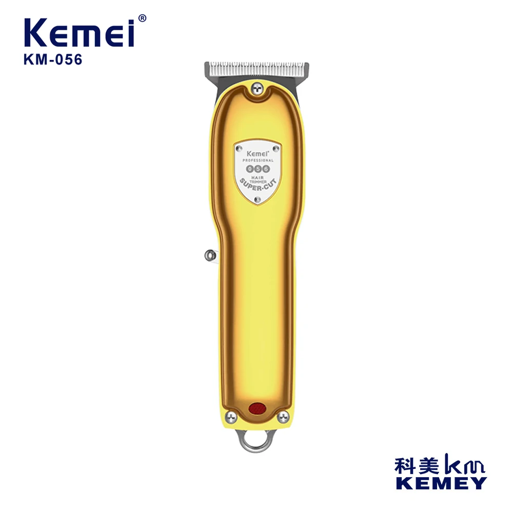 Kemei Professional men's Hairdresser Metal Body Oil Head Carving Household USB Rechargeable Portable Electric Scissors KM-056 ourwork hairdresser new usb electric push scissors fine tuning fine shaving electric push rechargeable v055