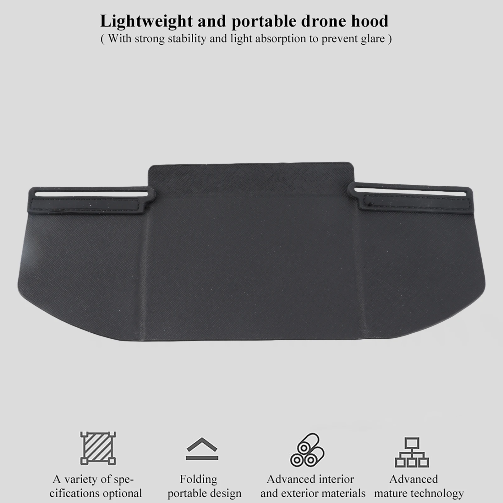 Pare-soleil pour télécommande de drone de couleur blanche, installé sur une télécommande, offrant une protection anti-éblouissement efficace.