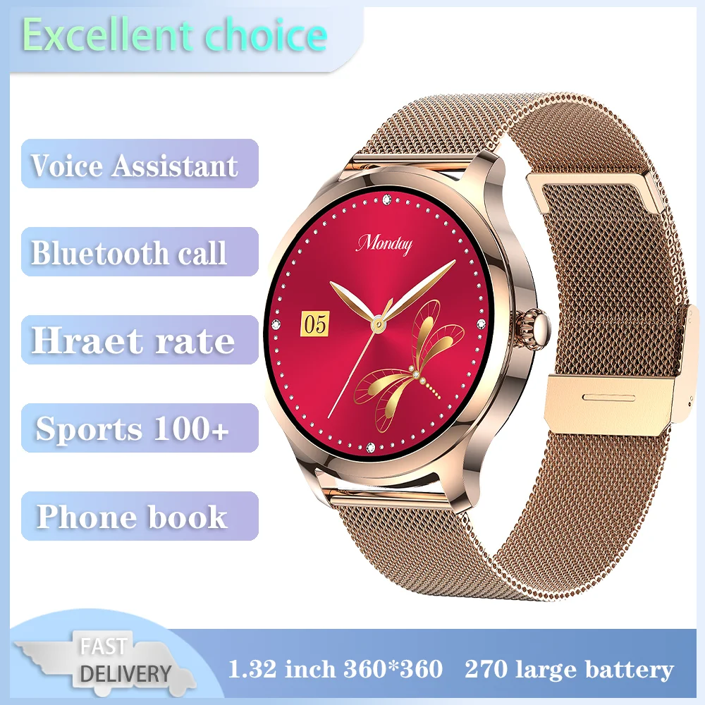 

Xiaomi Mijia Smartwatch Women Voice Assistant Bluetooth Call Women's Watches Waterproof Heart Rate Monitor Sport Fitness Tracker