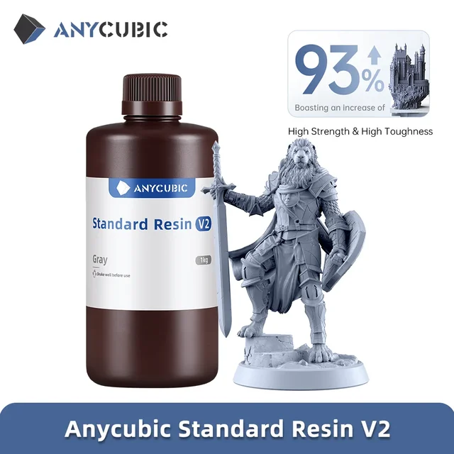 Anycubic 포톤 3D 프린터용 UV 표준 송진 V2: 고강도, 저취, 다양한 용도의 3D 프린팅 재료