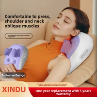 Wireless Electric Trapezius Massage Pillow Car Home Massager Heating Waist Neck Leg Cervical Shiatsu Kneading Massagers Purple
