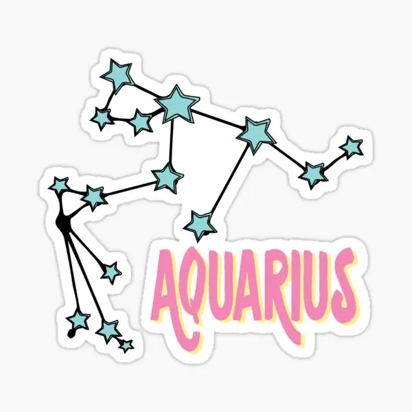 

Aquarius 5PCS Car Stickers for Cute Cartoon Laptop Decor Funny Art Water Bottles Fridge Living Room Window Luggage Anime