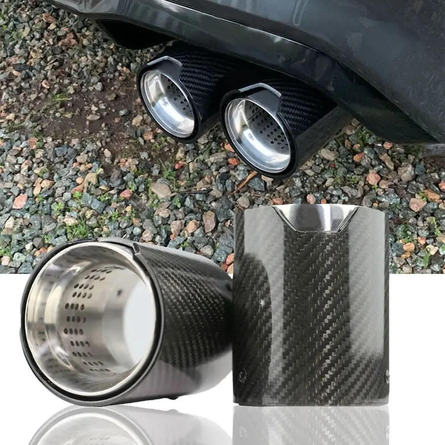 

Matt Black Pipe Carbon Fibre Stainless Steel Universal Car Exhaust Pipe Muffler Pipe Retrofit For Bmw Exhaust Systems