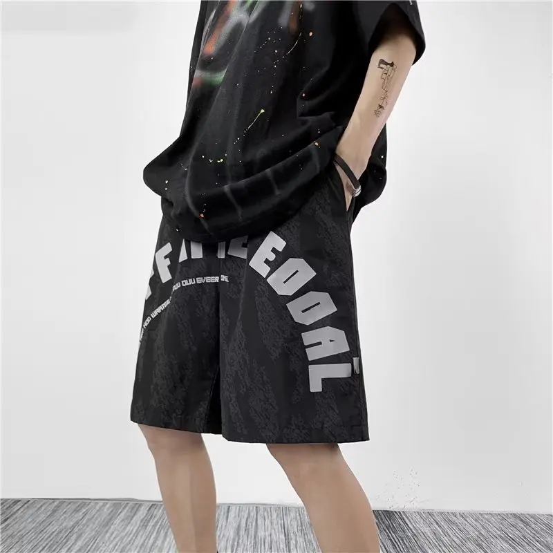 Trendy American High Street Casual Letter Printing Shorts for Boys' Summer Hip Hop Pop Capris