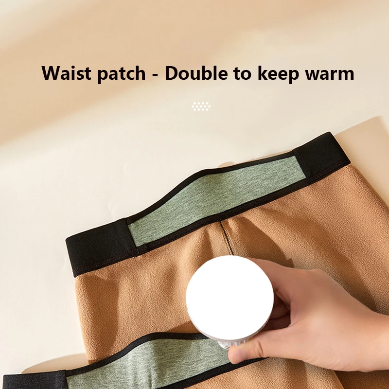 Winter Warm Pants Men's Thermal Underwear Bottoms Men Thermos Leggings Male Wool Super Thick Underwear Keep Warm Knee Trousers