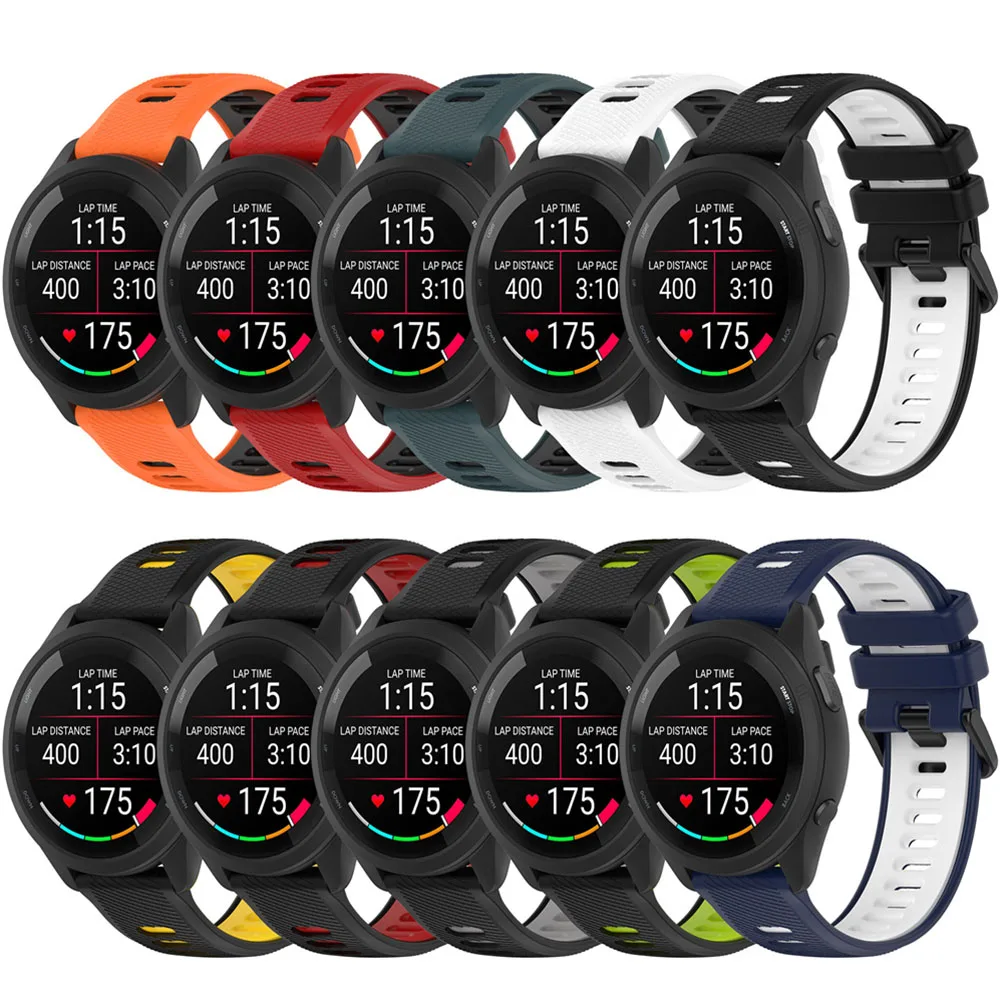 BEHUA 22MM 20MM 18 Garmin Forerunner 255/265 손목 밴드 팔찌 액세서리 용 교체 용 실리콘 시계 밴드 스포츠 시계 스트랩