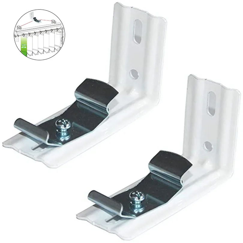 Installation Code 2pcs 3 Inch Metal Roller Shutter Pull Cord Curtain Chain L Shaped Bracket for Vertical Blinds Window Hardware