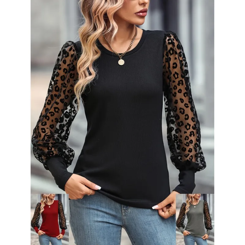 

New Fashion T-shirt Women's 2023 Autumn Slim Contrast Color Tshirts Long Sleeve Winter Y2k Top Ladies Women Clothes