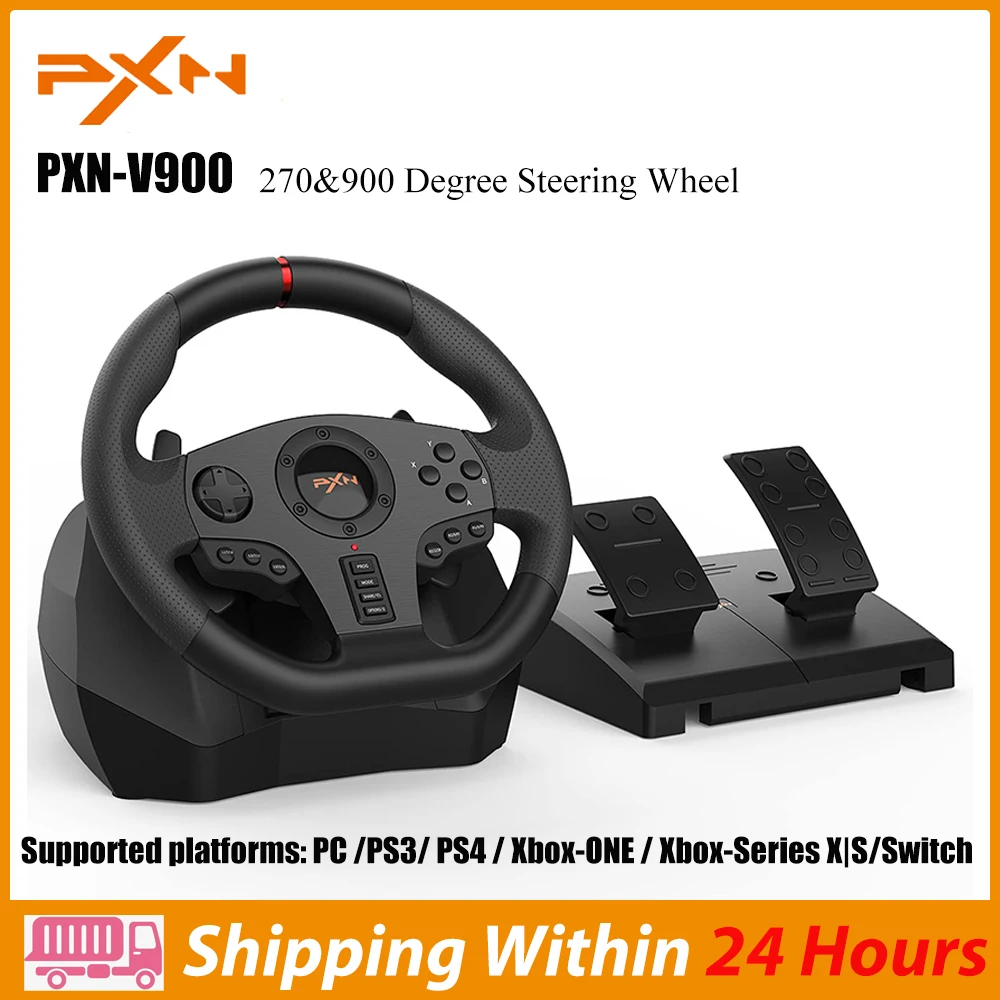 PXN V900 Gaming Steering Wheel Volante PC Racing Wheel 270°/900° Pedals for  PC Windows/PS3/PS4/Switch/Xbox One/Xbox Series X/S