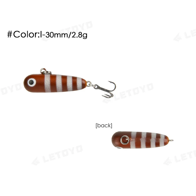 LETOYO 2.3g/2.8g 30mm Mini Sinking Pencil Lure With Tungsten Beads Micro Fishing Bait For Trout Salmon Freshwater Stream Wobbler I 2.8g