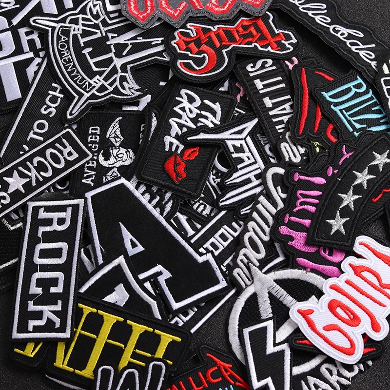 Iron On Patches Band Clothe Embroidery Applique Sewing Supplies Decorative Handmade Badges ROCK MUSIC
