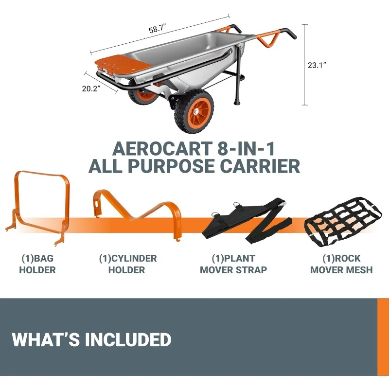 8-in-1 Garden Cart/Wheelbarrow Heavy Duty/Dolly