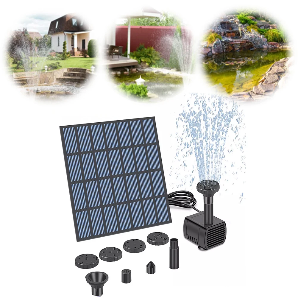 Solar Powered Water Fountain Pump Kit for Garden Ponds