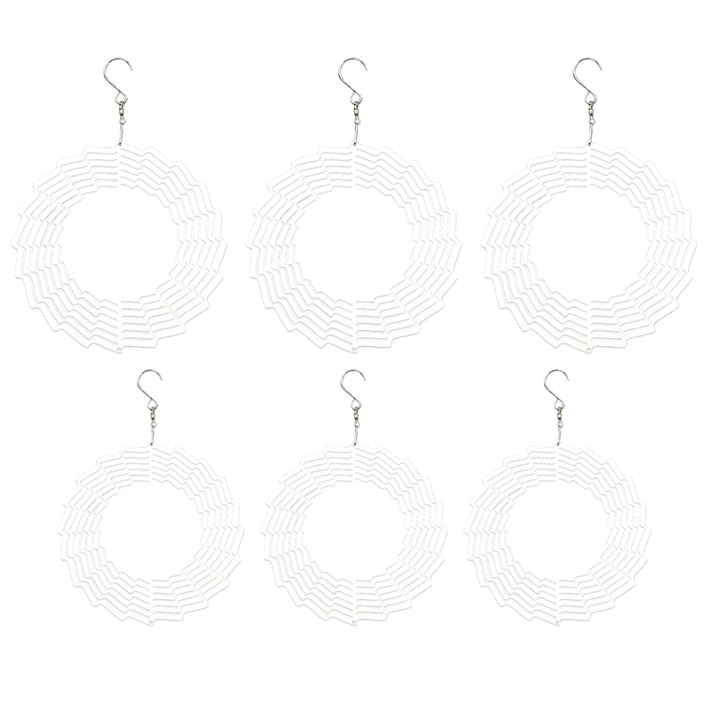 

6Pack 10Inch/8Inch Sublimation Wind Spinner Blanks 3D Wind Spinners Hanging Wind Spinners Spiral For Indoor Garden