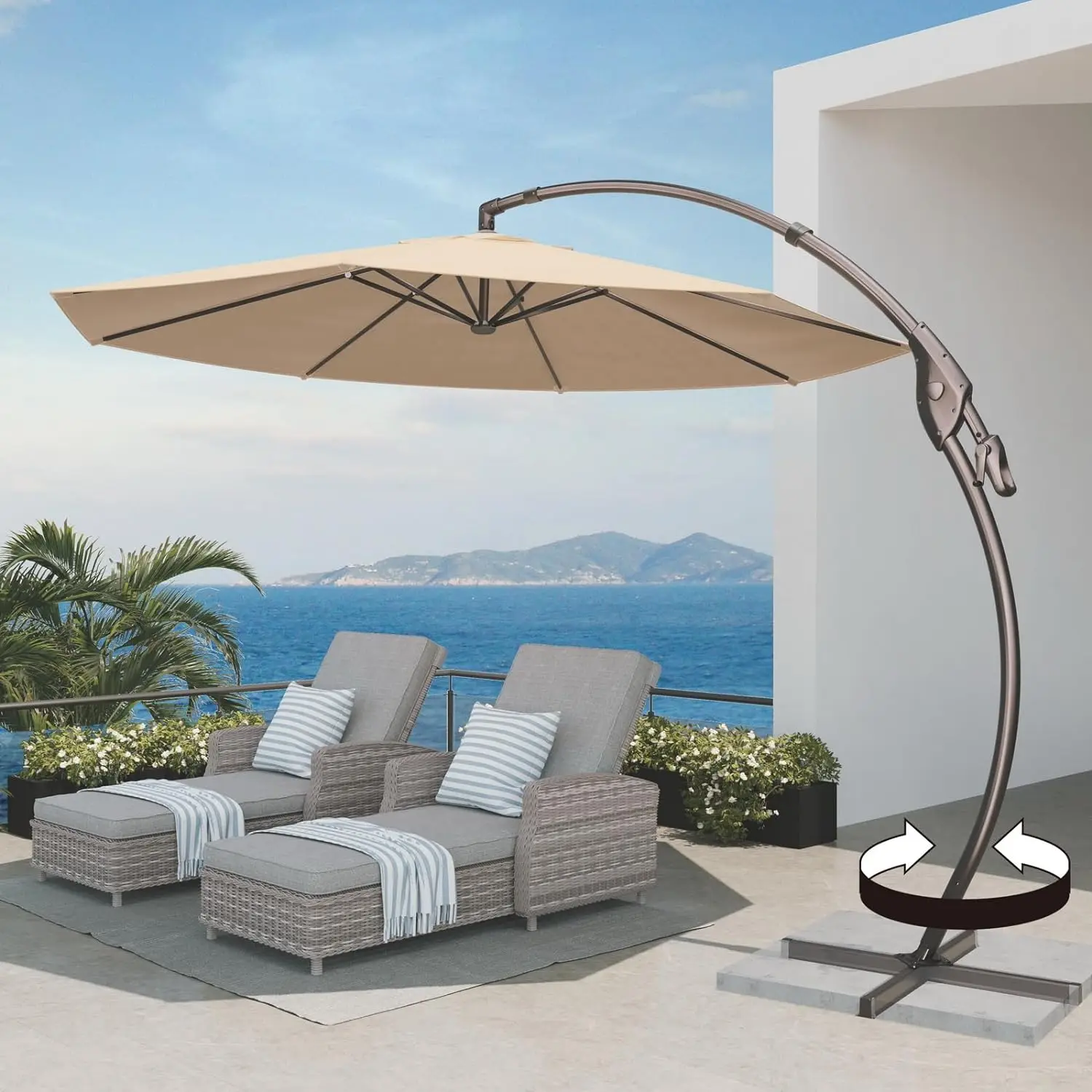 11FT Round Cantilever Patio Umbrella 1