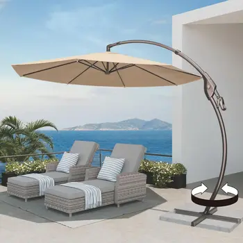 11FT Round Cantilever Patio Umbrella 1
