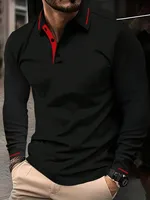 La nouvelle chemise POLO à manches longues pour hommes pour le printemps et l'automne 2025 présente une impression de motifs 3D décontractés et à la mode 2