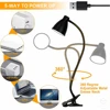 38 LED Desk Lamp 3 Color Modes 10 Brightness Dimmer Reading Light Auto Off Timer Desk Light Flexible Gooseneck Clip Book Light 5