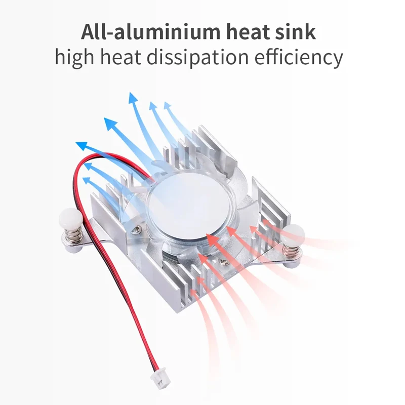Orange Pi 5 Plus Integrated Aluminum Cooling Fan Fin Radiator All In One Active Passive Cooler for OPI 5 Plus