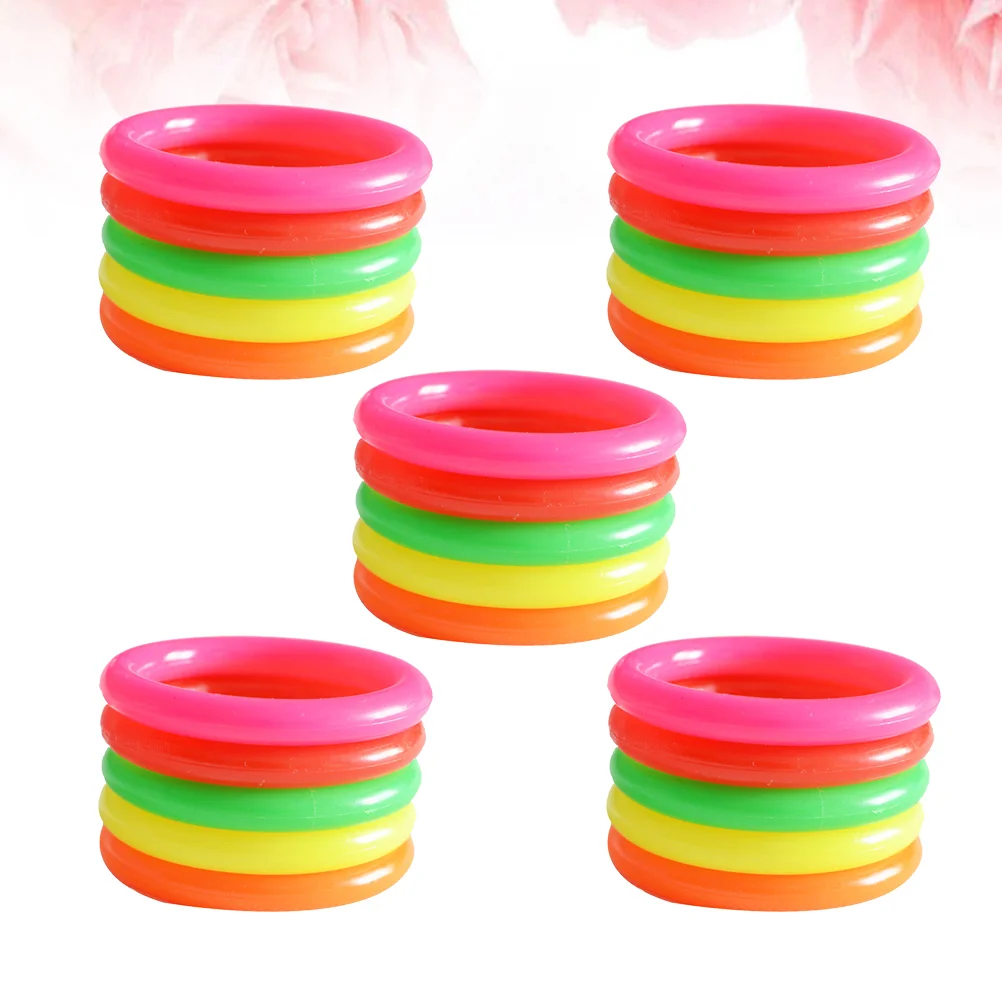 25 Pcs 4CM Inner Diameter Colorful Toss Circle Ring Throwing Rings Plastic Throwing Circle Rings Hollow Circle Rings (Random