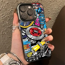 Electroplated Silver Mechanical Gear Pattern Phone Case - 7 8 SE 2020 2022 (1)