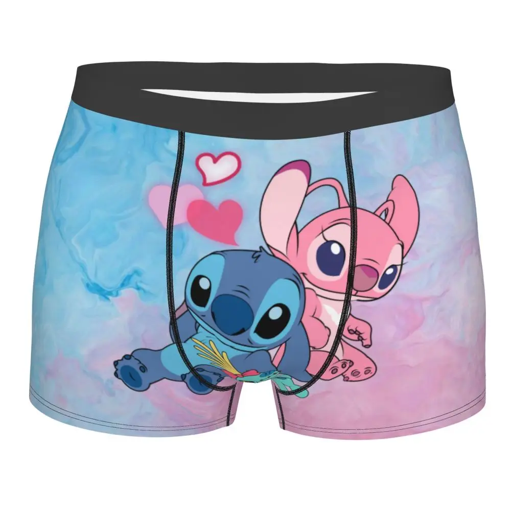 Custom Stitch Lion Cute Boxers Shorts Men's Disney Movie Briefs Underwear Fashion Underpants