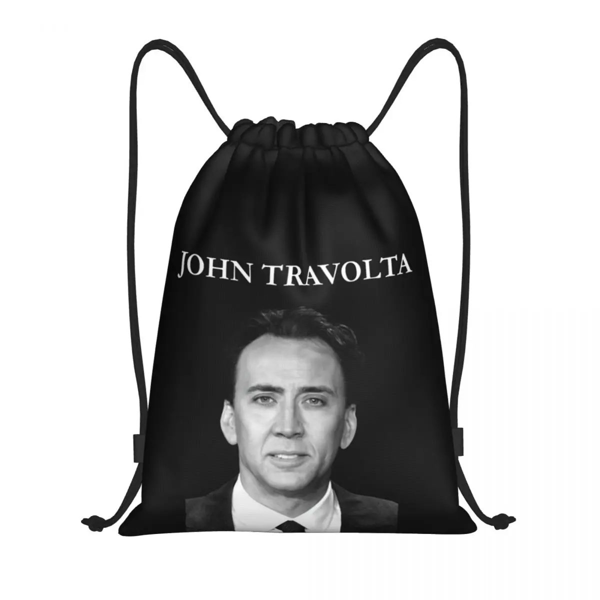 

Drawstring Bags Gym Bag Nicolas Cage John Travolta Face 20 Schools Funny Graphic Backpack Drawstring Backpack Funny Novelty