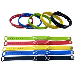 1Pcs Waterproof Contactless ID Card Passive Read Only 125KHz EM4100 TK4100 RFID Card Safety ABC Silicone Wristband Keyfob Tag