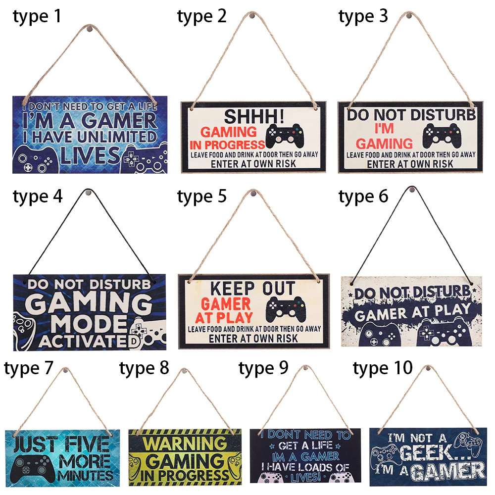Wooden Gaming Room Sign Do Not Disturb Hanging Pendant