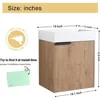 18" Floating Bathroom Vanity with Sink, 18 Inch Single Sink Wall Mounted Bathroom Vanity,1 Door and White Ceramic Basin Sink Top 2