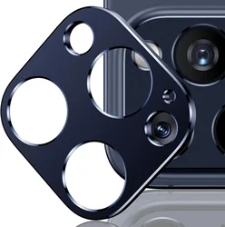 Premium Titanium Gray Metal Camera Lens Protector - Elegant Protection Cover Accessory - 15 ProMax(1Pcs (Deep Blue)