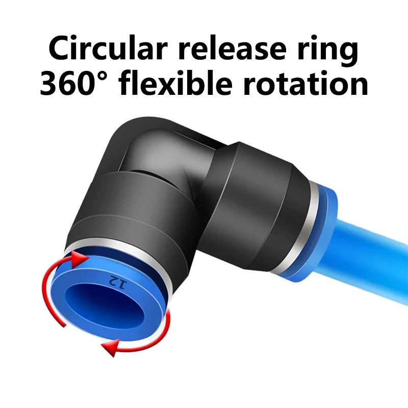 Pneumatic Quick Fitting PV 90 Degree Elbow Plastic 4mm 6mm 8mm 10mm Air Parts Pipe Push In Water Quick Connector 2 Way 20PCS pressure fitting kit