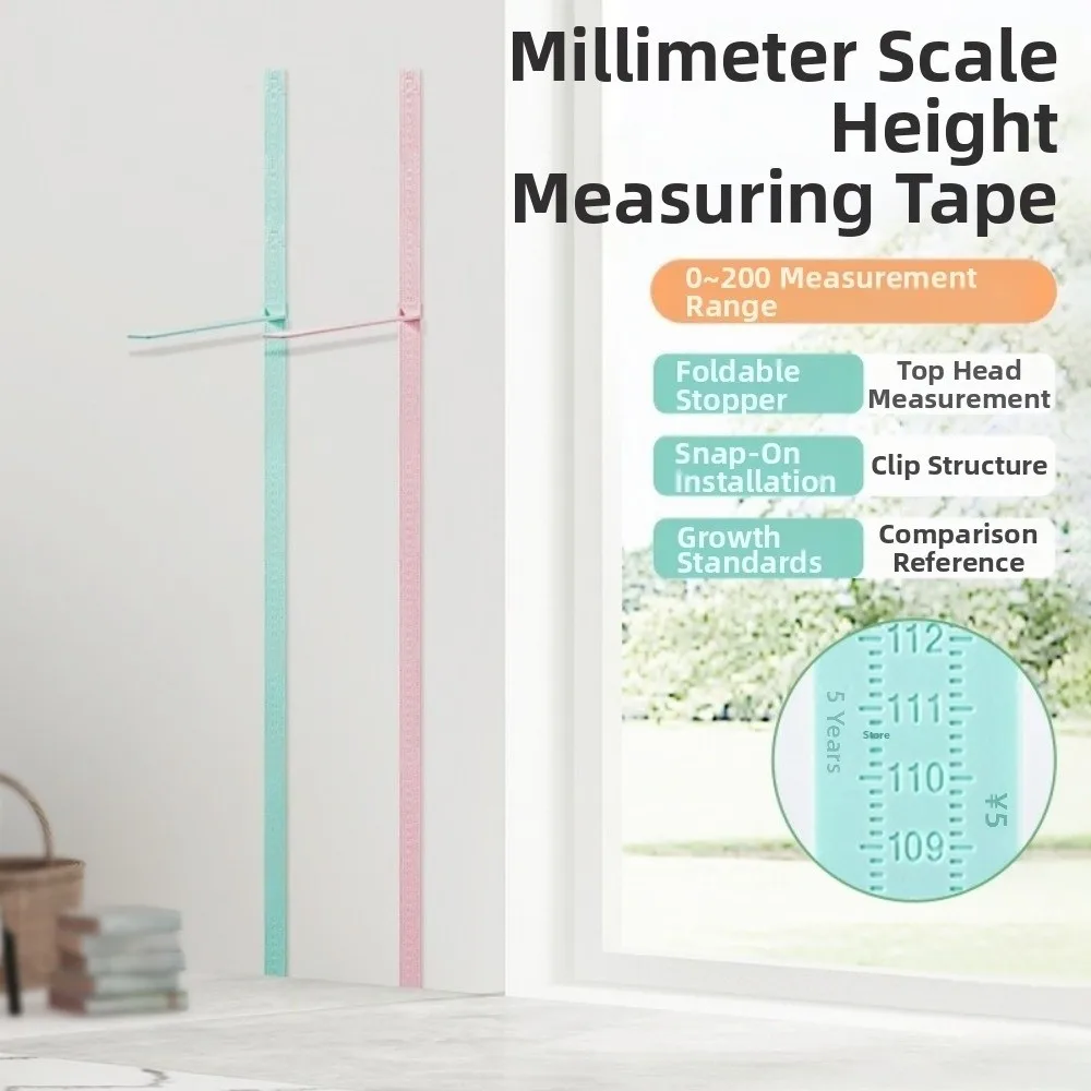 0-2M Kids Height Ruler Wall Sticker High Precision Height Measurement Guage Meter Foldable Easy to Install