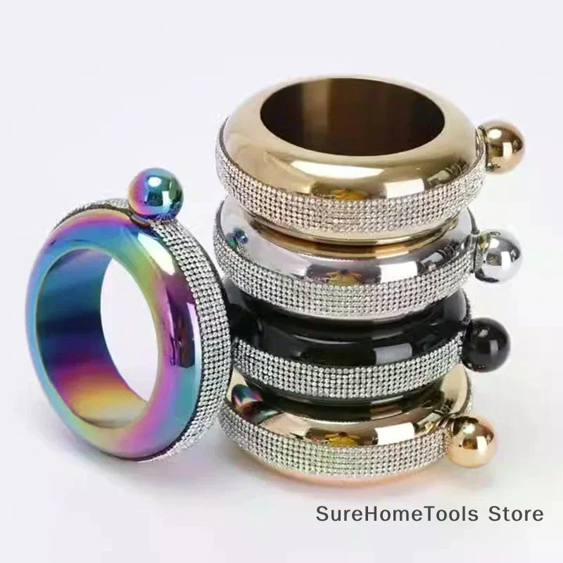 1Pc 3.5OZ Drinkware Accessories for Whiskey Vodka Alcohol Round Chic Hip Flask Bracelet Elegant Wine Bottle Bangle Hip Flask