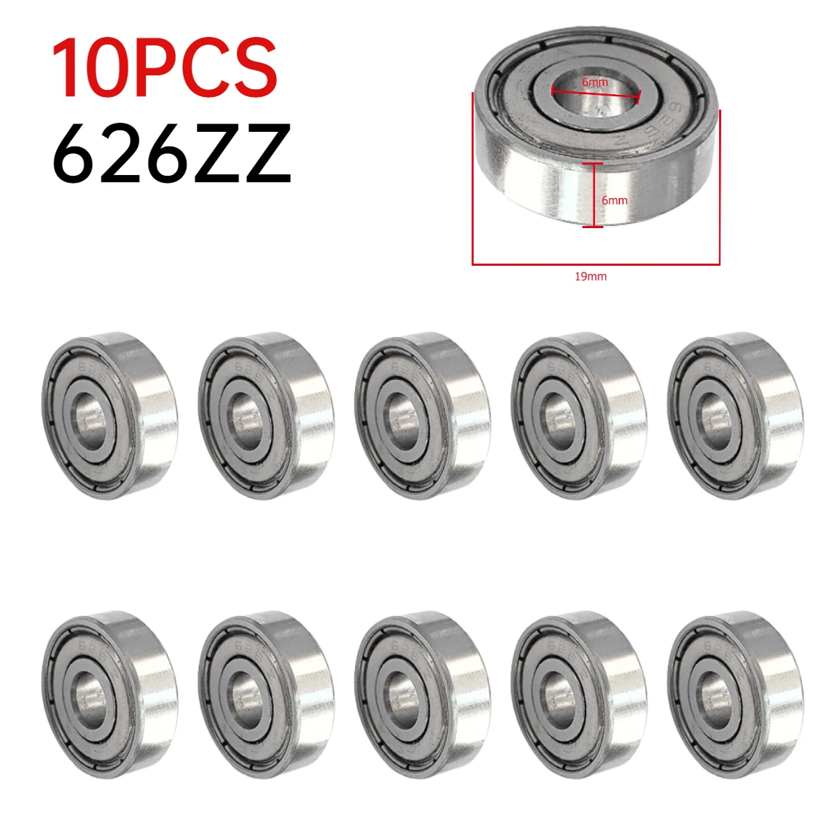 10PCS 626ZZ
