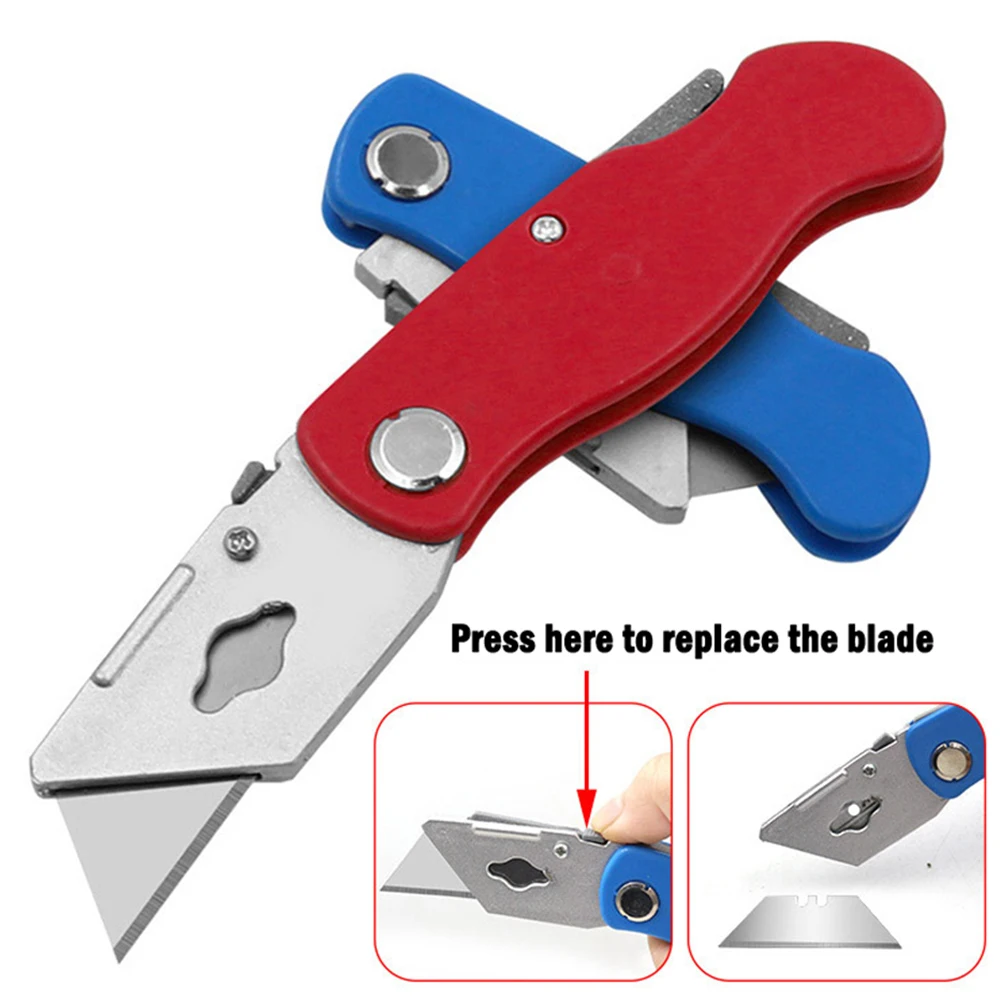 Pocket Folding Aluminum Alloy Box Cutter Utility Knife with Belt