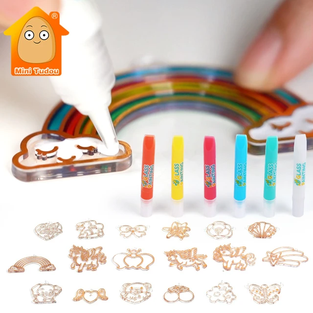 24pcs Creative DIY Cartoon Window Painting Toys Color Filling Sets