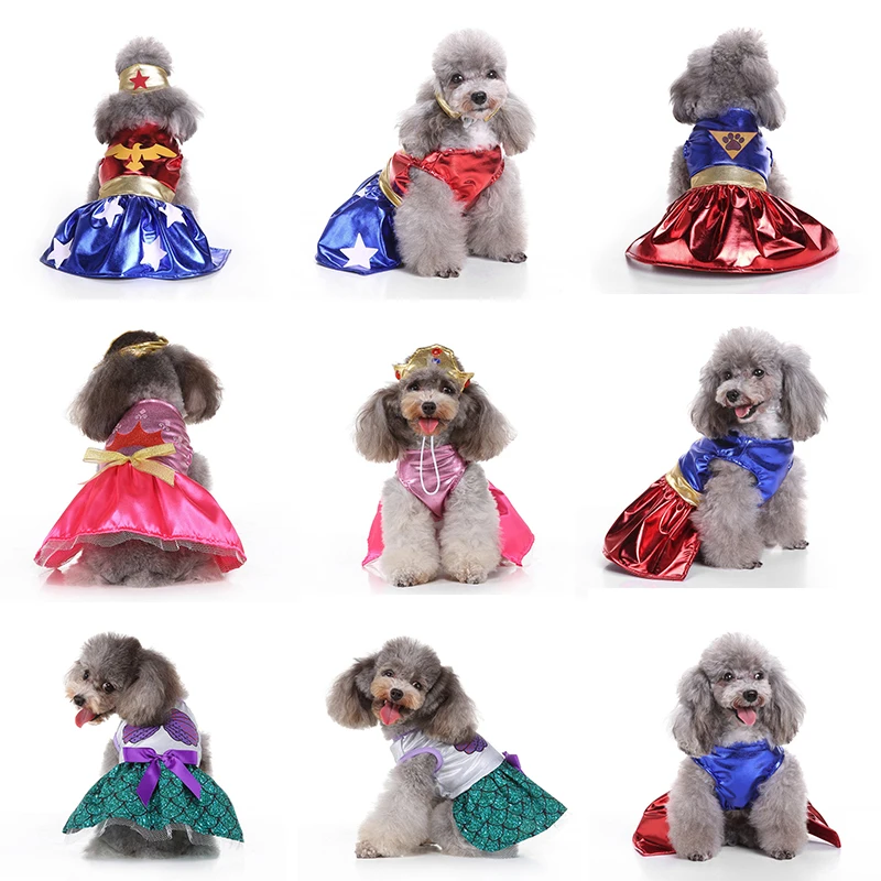 Pet Dog Dress Halloween Super Claw Skirt Cat Princess Dress Up Outfit Chihuahua Yorkie Party Funny Cosplay Clothes Pet Costume