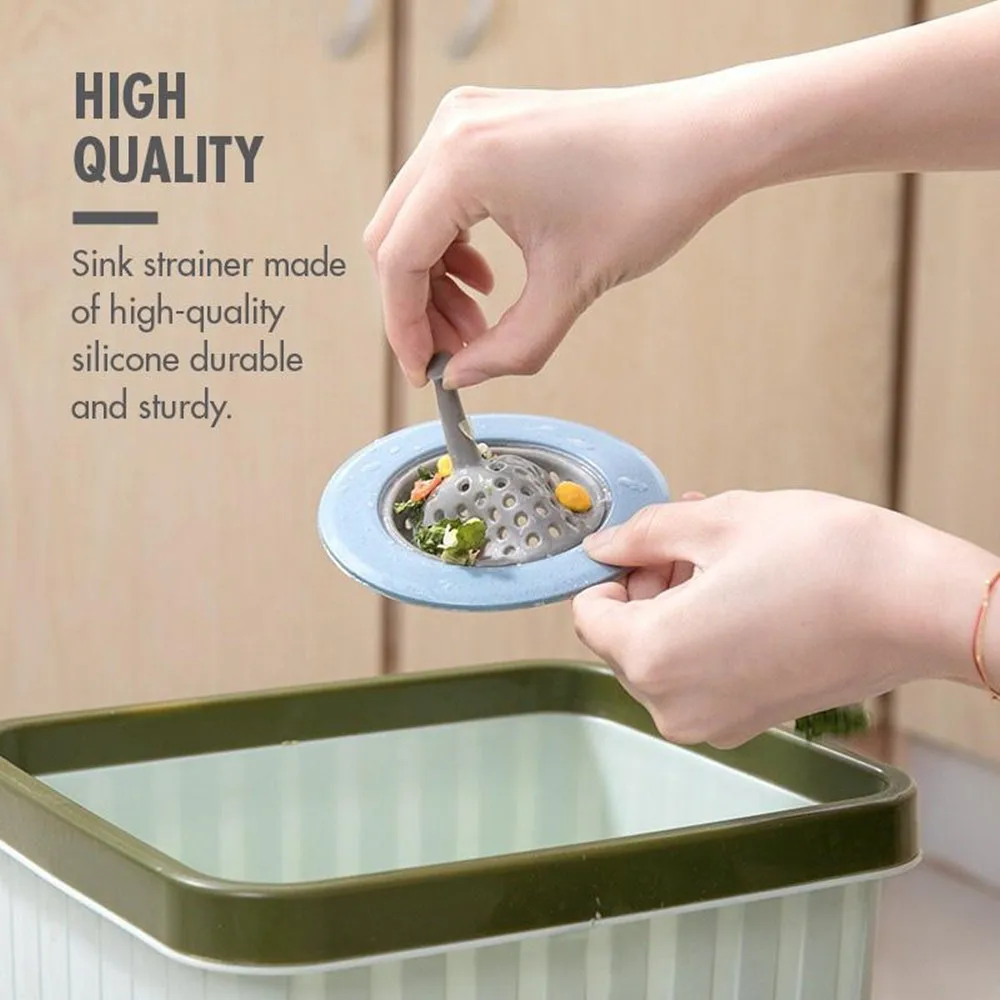 Silicone Anti-clogging Filter Portable Sink Strainer Bathroom Kitchen Tool For Drains Cover Hair Waste Plug Filter Strainer