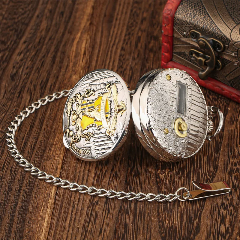 Unique Musical Pocket Watch Magic Academy Design Playing Song Quartz Movement Clock with Pendant Fob Chain Gift Timepiece