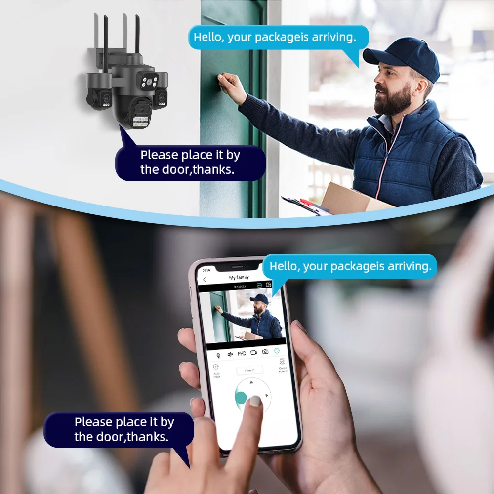 15MP HD Three Screen WIFI IP Camera Outdoor 4K Dual Lens Camera Ai Human Detection Waterproof CCTV Video Security Camera iCsee 3