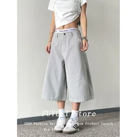 Jean baggy brodé bleu Y2K pour femme, style années 2000, pantalon boyfriend vintage Harajuku, jean oversize en denim pour l'été 1