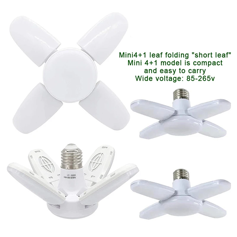 

Fan Shape LED Bulb E27 LED Lamp Foldable 85-265V LEDs Light Bulbs For Home Ceiling Lamp Warehouse Garage Light Warm White
