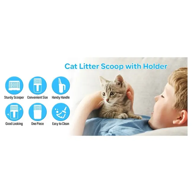 Cat Litter Scoop Cat Litter Box Tool Cat Litter Scoop With Integrated Trash Bag Dispenser Deep Cleaning Cat Litter Box Tool 2