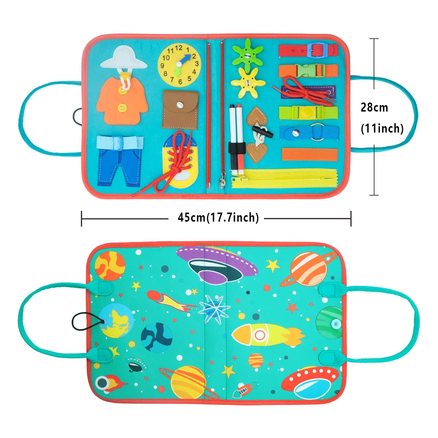 Sensory Montessori Board for Baby's Early Education - Toddler Busy Board for Cognitive, Fine Motor and Intelligence Learning