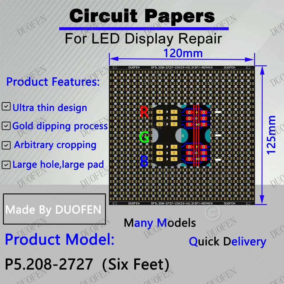 P5.208-2727（Six Feet） Circuit Paper，120X125mm ,Used for repairing damaged PCB pads