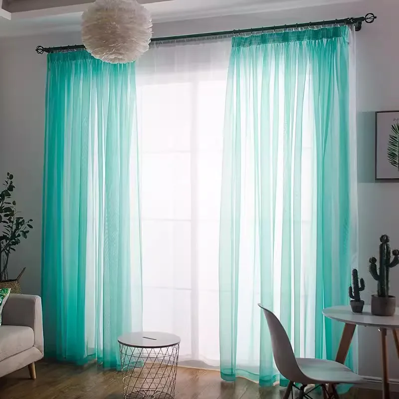Sheer Curtains Window Curtains Decor Curtains White Sheer Yarn Tulle Orange Green Curtains for Room Divider Decor Children Wedding Ceiling Drapes WP184B