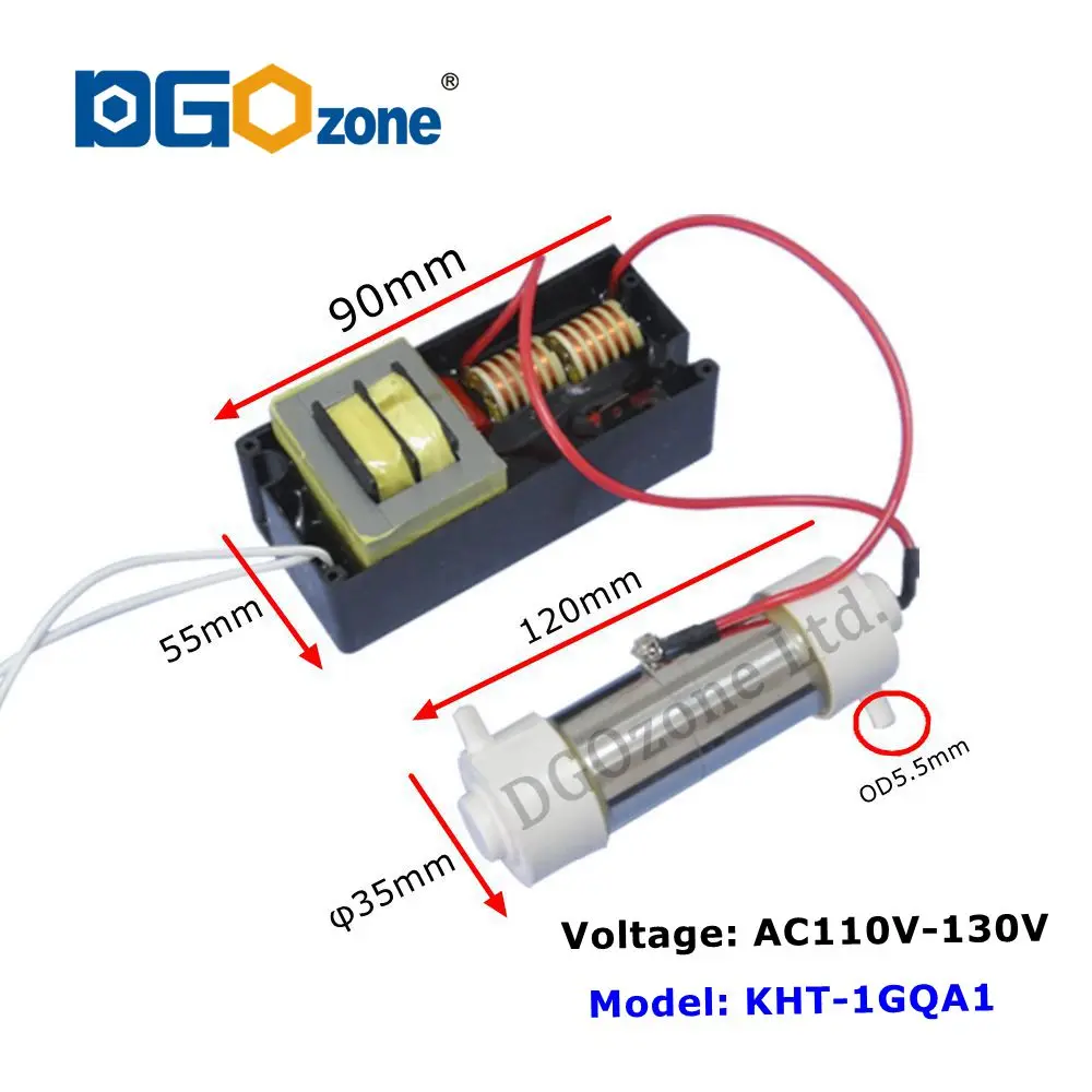 High-Output Quartz Tube Ozone Generator for Air and Water Purification