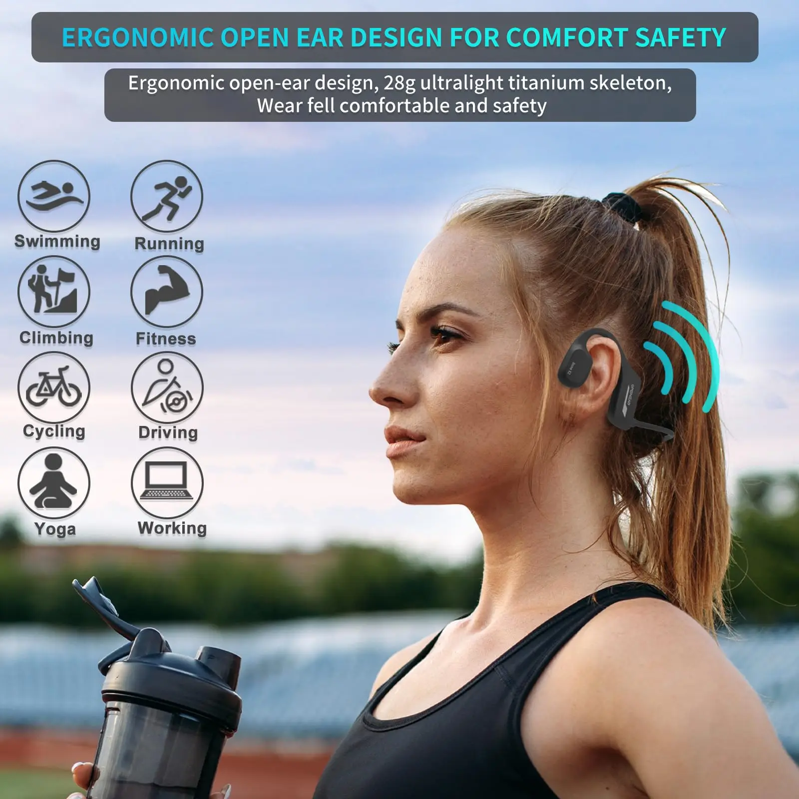 Bone Conduction Best Waterproof Music Player For Swimming Bone